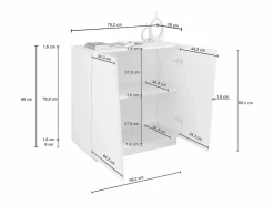 Armario multiusos Easy con 2 puertas mate 79,20x38x86 cm^ Outlet