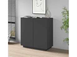 Armario multiusos Easy con 2 puertas, color antracita mate, 79,20 x 38 x 86 cm Gris antracita Clearance