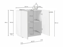 Armario multiusos Easy con 2 puertas mate 79,20x38x86 cm^ Clearance