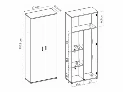 Armario multiusos en acabado Natural multiusos 2 puertas escobero 78 cm(ancho) 190 cm(altu^