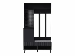 Armario con 1 puerta, 2 cajones, 4 ganchos y 1 banco 100x35x180 cm^Hauss Spole Discount