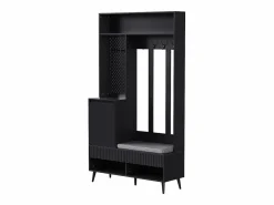 Armario con 1 puerta, 2 cajones, 4 ganchos y 1 banco 100x35x180 cm^Hauss Spole Discount