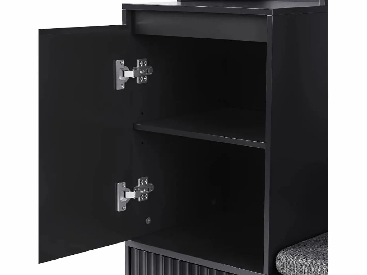 Armario con 1 puerta, 2 cajones, 4 ganchos y 1 banco 100x35x180 cm^Hauss Spole Discount