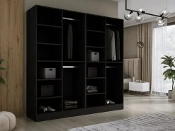 Armario: Negro Grafito / Roble Wotan, 200 x 200 x 51 cm Marru00f3n Best
