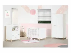 Armario para bebé de 2 puertas con patas de madera blanca^ New