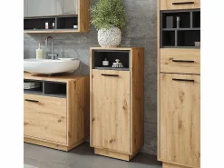 Vicco Armario para la ropa sucia roble artesanal/antracita 38x30x93 beatrice Color natural claro New