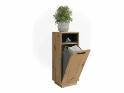Vicco Armario para la ropa sucia roble artesanal/antracita 38x30x93 beatrice Color natural claro New