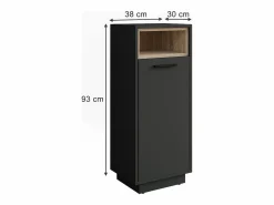 Vicco Columna De Baño|Armario para la ropa sucia antracita/sonoma 38x30x93 beatrice