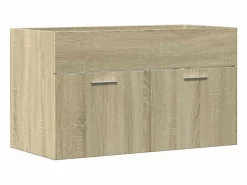 vidaxl Mueble De Lavabo|Armario para lavabo contrachapada color roble 80x38,5x46 cm