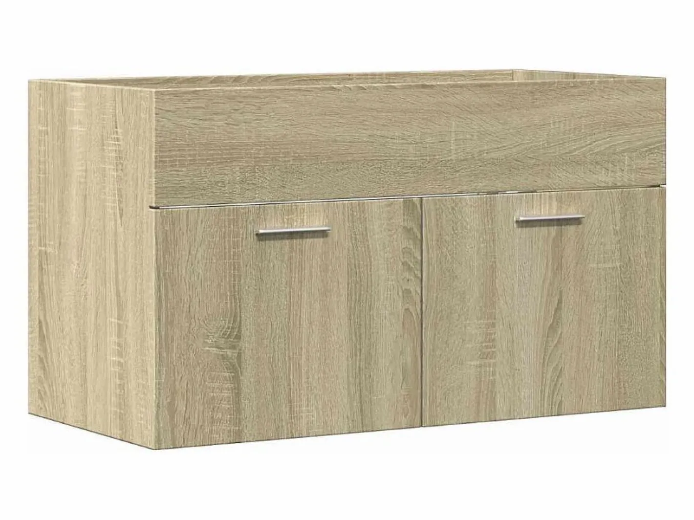 vidaxl Mueble De Lavabo|Armario para lavabo contrachapada color roble 80x38,5x46 cm