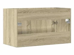 vidaxl Mueble De Lavabo|Armario para lavabo contrachapada color roble 80x38,5x46 cm