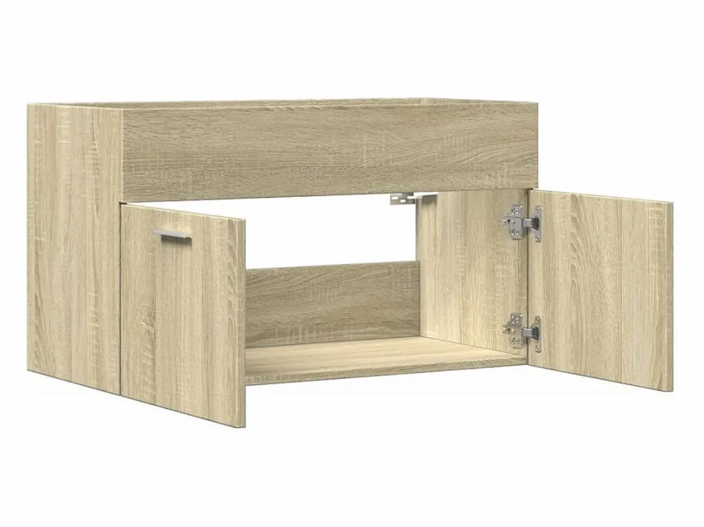 vidaxl Mueble De Lavabo|Armario para lavabo contrachapada color roble 80x38,5x46 cm