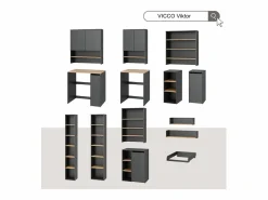Armario para lavadora antracita/roble dorado 68x60x88.2 viktor^Vicco Hot