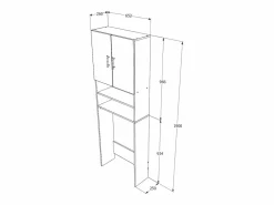Armario para lavadora haaus Fyn, , 65 x 27 x 190 cm^ Outlet