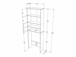 Armario para lavadora haaus Fyn, , 65 x 27 x 190 cm^ Outlet