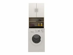 Armario para lavadora haaus Fyn, Sonoma Roble/Blanco, 65 x 27 x 190 cm^ Sale