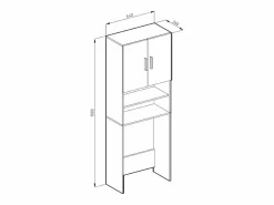 Vicco Mueble Para Lavadora|Armario para lavadora hormigón 64x26x190