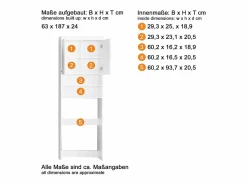Armario para lavadora Kelia brillante 63 cm^Les Tendances Discount