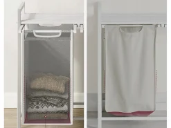 Armario para ropa sucia Valora de 2 compartimentos, , 92 l, para baños Blanco Hot