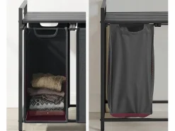Cesto De Ropa|Armario para ropa Valora de 3 x 38 L, y negro | Tres compartimentos