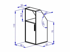 Armario para techo abuhardillado con 6 puertas y 2 estantes color - ADEZIO^Vente-unique Hot