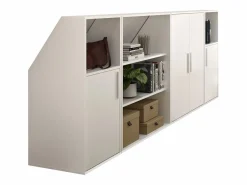 Armario para techo abuhardillado 4 puertas 2 estantes 2 estantes - ADEZIO^Vente-unique Discount
