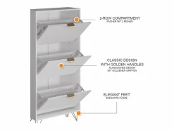 Vicco Armario para zapatos 60x23.5x128.5 helge Blanco Best