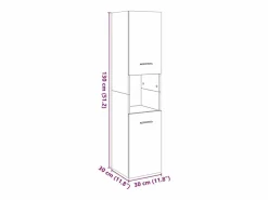 vidaxl Armario pared baño madera ingeniería hormigón 30x30x130 cm Gris Sale