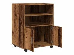 Armario Oficina|Armario rodante de madera antigua 60x48x81 cm madera de ingeniería