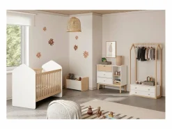 Calicosy Mueble Perchero|Armario ropero con 2 cajones L80 cm - Esteban