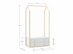 Calicosy Mueble Perchero|Armario ropero con 2 cajones L80 cm - Esteban