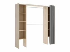 Vente-unique Armario Abierto, Vestidor|Armario ropero extensible 2 estanterías DORIAN Color roble