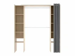 Vente-unique Armario Abierto, Vestidor|Armario ropero extensible 2 estanterías DORIAN Color roble