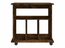 vidaxl Armario ruedas madera contrachapada roble ahumado 60x45x60 cm Color natural claro