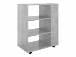 vidaxl Cajonera De Escritorio|Armario ruedas madera contrachapada hormigón 60x35x75 cm