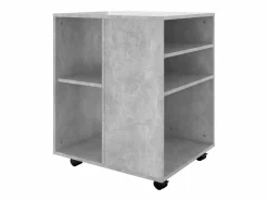 vidaxl Cajonera De Escritorio|Armario ruedas madera contrachapada hormigón 60x53x72 cm