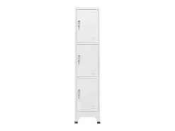 vidaxl Armario taquilla con 3 compartimentos 38x45x180 cm Gris New