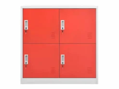 vidaxl Armario taquilla de acero gris claro y 90x45x92,5 cm Rojo Sale
