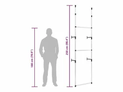 vidaxl Mueble Perchero|Armario telescópico con barras de aluminio