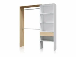 duehome Armario Vestidor Aura Blanco Artik (Blanco Mate) - Roble Canadian Color natural claro Hot