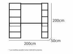 Armario vestidor Cloe acabado 200 CM (ALTO) X 200 CM (ANCHO) X 50 CM (FONDO) Blanco Discount