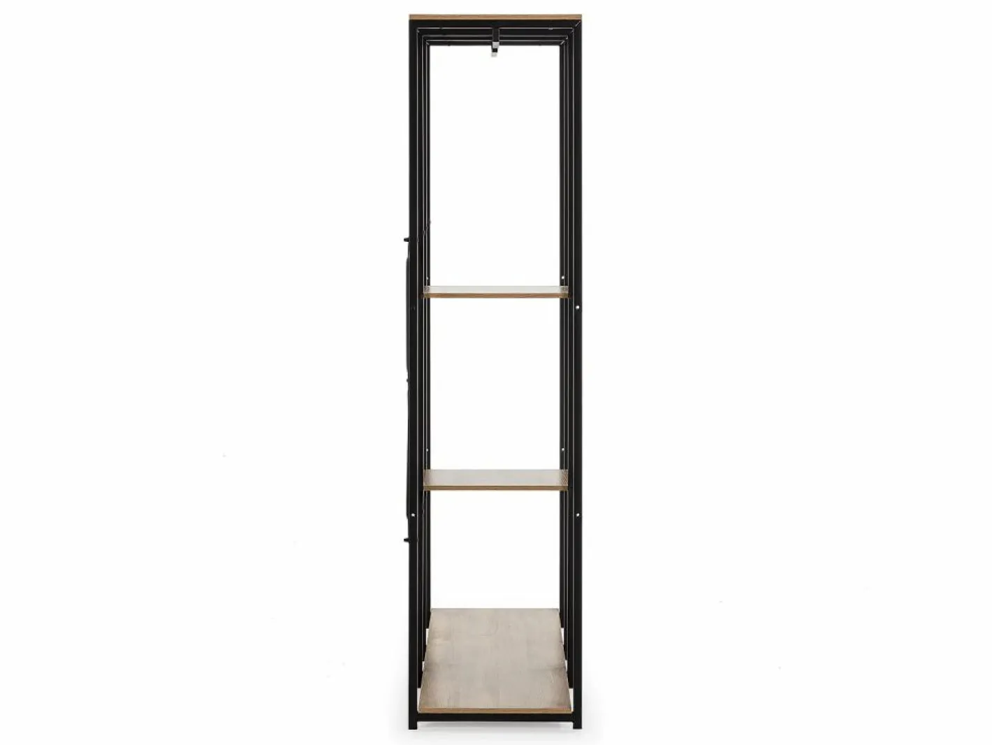 VS Venta-stock Armario De Entrada|Armario vestidor Jana 3 estantes 2 Barras, Color Roble/Negro