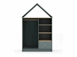 duehome Armario vestidor juvenil Misty Cloud Verde Salvia - Oak Soft Gris Best