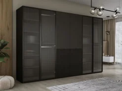 Armario: Vidrio Ranurado / Grafito, 300 x 200 x 51 cm^ Clearance