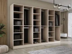 Armario: Vidrio Ranurado / Arena, 300 x 200 x 51 cm Beige Outlet