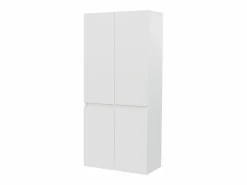 ModernLuxe Armario 70x40x170 cm - 4 puertas - con varilla para colgar ropa - Blanco New
