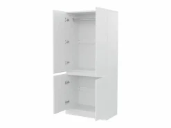 ModernLuxe Armario 70x40x170 cm - 4 puertas - con varilla para colgar ropa - Blanco New