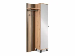 Armario 80x190x37 cm madera de roble natural Gris antracita / Marru00f3n Online