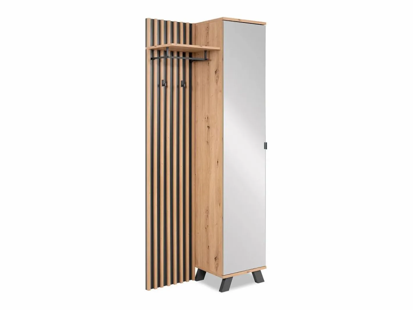 Armario 80x190x37 cm madera de roble natural Gris antracita / Marru00f3n Online