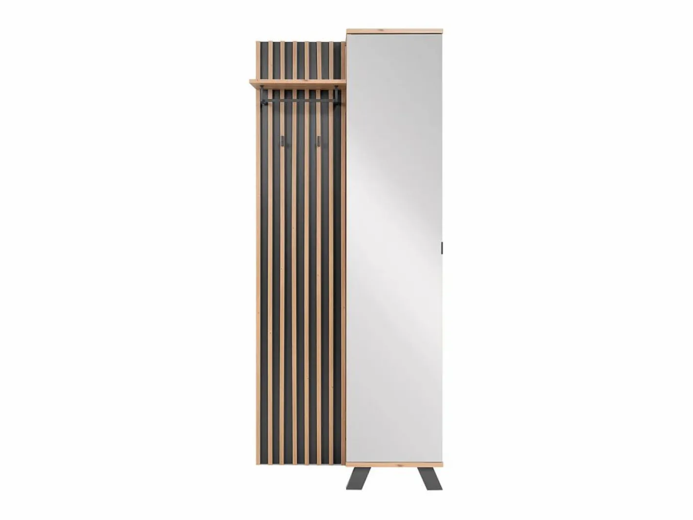 Armario 80x190x37 cm madera de roble natural Gris antracita / Marru00f3n Online